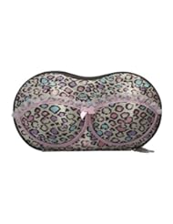 Home: Lyceem Leopard Print Portable Protect Bra Underwear Lingerie Case Travel Organizer-Pink Leopard- Medium Cup - Lyceem