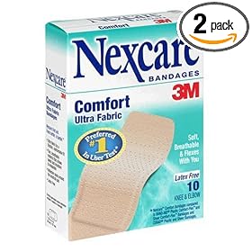 Nexcare Comfort Strips Bandage, Knee & Elbow 10 ct box, Pack of 6