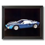 1965 Blue Ford GT-40 Race Car Home Decor Wall Picture Black Framed Art Print