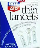 Thin Lancets 100 count,smooth tri bevel point, controled depth penetration