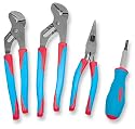 Channellock CBS-2 Code Blue 3 Piece 9-1/2-Inch 10-Inch Tongue and Groove and 8-1/2-Inch Needle Nose Plier Set
