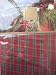 Lenox Holiday Lurex Plaid 60 by 84 Inch Oval Tablecloth, Red