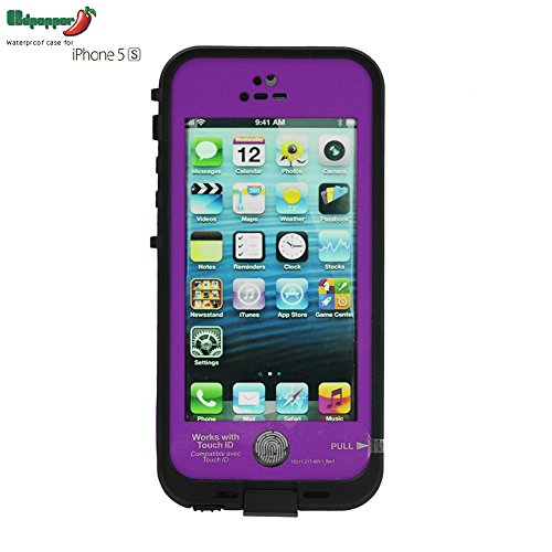 Redpepper Touch ID Waterproof Protection Case Cover for Iphone 5S (Purple)