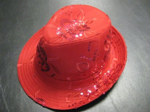 Sequin Floral Fedora / Red / OH, It's Red!