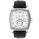 Bulova Men's Multifunction Negroid Leather Strap Watch #96C35