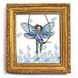 Fairy at Play -Gold Frame Magnet with pop-out easel (2-3/4" x 2-1/2")