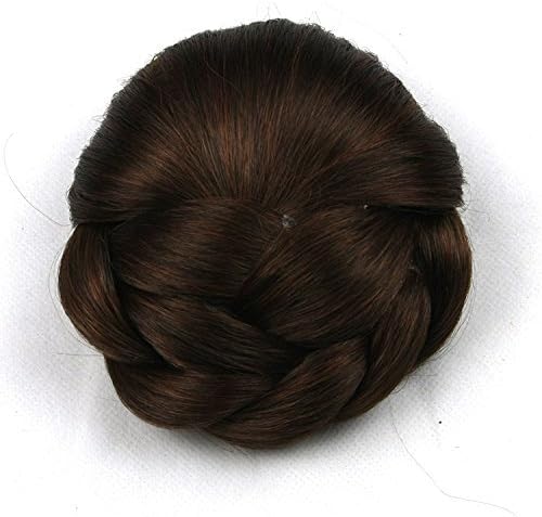 5 Colors Braided Clip in Hair Bun Hair Chignon Donut Roller Hairpieces 1pc (2009)