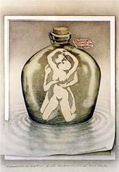 Lovers & Dolphins - Art Poster (By Sandro Del-Prete) (Size: 24" x 36")