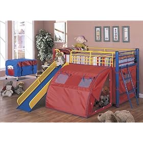 Windward Furniture 72XX Multi-Color Bunk Bed With Slide and Tent