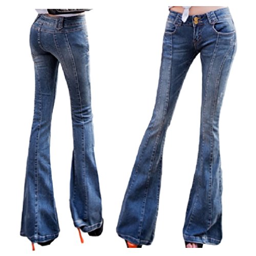 ナナコレクション Nana_Collection 夏 ベルボトム 縦ライン 立体裁断 セクシーヒップ デニムパンツ