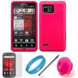 Hot Pink Premium Soft Silicone Skin Cover for Verizon Wireless Droid Bionic ....