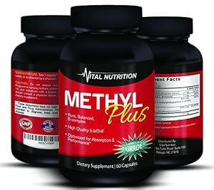 Methyl Folate 5-MTHF a Vitamin B Supreme Complex - Up to 2 Month Supply - The #1 Supplement to a Long, Healthy Life - Order Risk Free