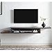 Martin Furniture  Asymmetrical Floating Wall Mounted TV Console, 72inch, Skyline Walnut