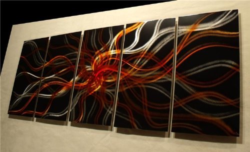 Amber Night - 64 inch x 24 inch Abstract Painting Metal Wall Art sculpture for contemporary decor Sculpture by Nider the Internationally Acclaimed Artist of Modern Contemporary Decor
