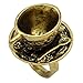 RechicGu Gold Vintage Fairytale 3D Tea Cup Saucer Ring Party Fairy Tale Hatter Wonderland Cosplay Fancy Dress