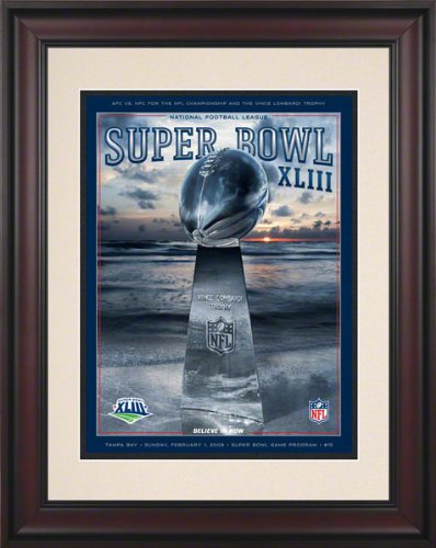 Framed 10.5 x 14 Super Bowl XLIII Program Print | Details: 2009, Steelers vs Cardinals