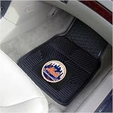 New York Mets Black 2-Piece Vinyl Car Mat Set