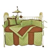 Hoohobbers 4-Piece Crib Bedding, Dots Green