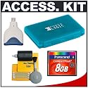 Transcend 8GB 133x CompactFlash (CF) Memory Card with USB 2.0 Card Reader + Universal Memory Card Case + 5-Piece Cleaning Kit