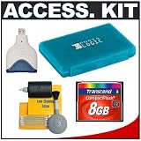 Transcend 8GB 133x CompactFlash (CF) Memory Card with USB 2.0 Card Reader + Universal Memory Card Case + 5-Piece Cleaning Kit