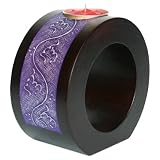 EXP Handmade Candleholder Intricately Hand-applied Silver Line Detail And Tea Light Candle