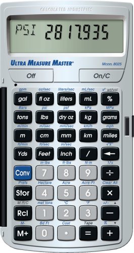 Calculated Industries 8025 Ultra Measure Master Measurement Conversion Calculator, Silver