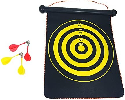 Modern Everyday 17" Magnetic Dart Board Set Hanging Wall Rubber Dartboard