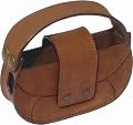 Nicole Miller NuBuck Leather Horizontal Universal Cell Phone Carry Case with Hand Strap, Saddle Tan