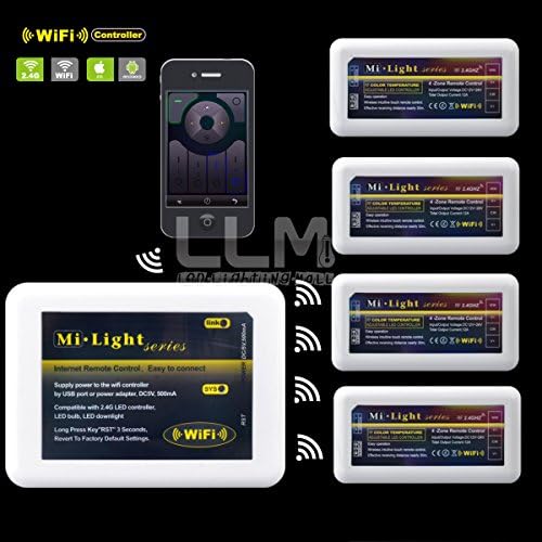 4 PCS 2.4G Milight Wireless Controller + Wifi iOS Android for CCT LED Strip Light