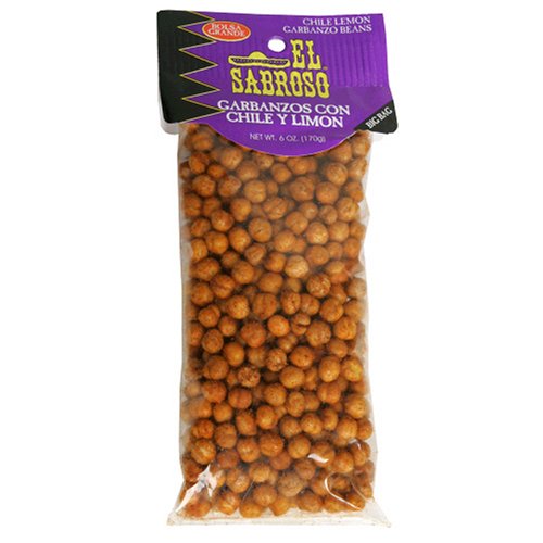 El Sabroso Garbanzo Beans, Chili Lemon, 6-Ounce Bags (Pack of 24) by Snak King