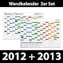 Jahresplaner-Set DIN A2 2012 + 2013 (Zwei St&uuml;ck) Rainbow Wandkalender im DIN A2 Format mit 14 Monaten und kompletter Jahresvorschau des n&auml;chsten Jahres