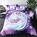 Sleepwish Purple Aqua Unicorn Bedding Kids Girls Rose Unicorn Flower Duvet Cover Twin Dreamy Cartoon Bed Set 3 Pieces