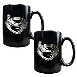Atlanta Thrashers NHL 2pc Black Ceramic Mug Set - Primary Logo by Great American Products