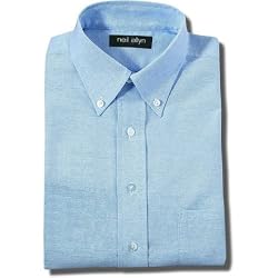 Neil Allyn Oxford Poly/Cotton Button Down Wrinkle Resistant Short Sleeve Dress Shirt for men