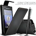 Etui Housse Cuir pour Sony Ericsson Xperia Ray + STYLET et FILM OFFERT