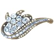 Scroll Pale Blue Flower Fashion Jewelry