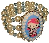 Tarina Tarantino Hello Kitty 3 Row Pearl Cuff Bracelet