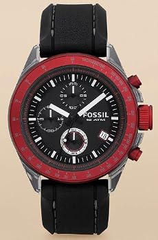 Fossil #CH2789 Men's Decker Black Dial Silicone Strap Chronograph Watch