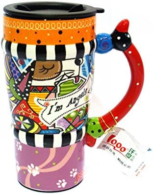 Icary Colored Drawing High Quality Ceramic Cup Mug Coffee Cup Tea Cup with Lid (I'm Angels)