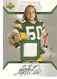 2006 Upper Deck Rookie Futures Jersey Autographs AH A.J. Hawk Jsy Au - Green Bay Packers (Rookie Insert - Autographed - Piece of Authentic Jersey - Serial #D To 100 - Football Cards)