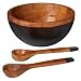 2-Tone Wood Salad Bowl With Serving Utensils – 12