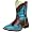 Burgundy/Turquiose Snake Print