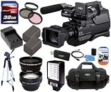 Sony HXR-MC2000U HXRMC2000 Shoulder Mount AVCHD Camcorder Advanced Package Includes 0.45x Wide Angle Lens + 2X Telephoto Lens + 32GB SDHC Memory Card + More!!!!