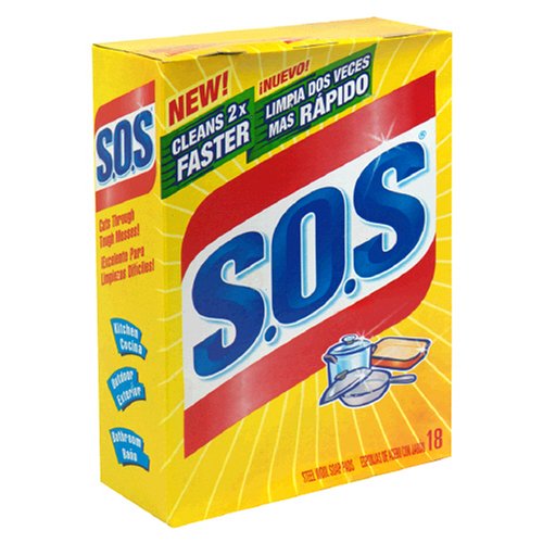 S.O.S. Soap Pads, 18-Count Boxes, Case of 12 (216 Pads)