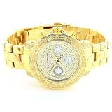 Luxurman Ladies Diamond Watch 0.3ct Yellow Gold Plated