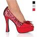 Black Glitter Heel with Satin Bow Adult Shoes