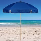 6.5 ft. Polyester Beach Umbrella Steel Frame - Pacific Blue
