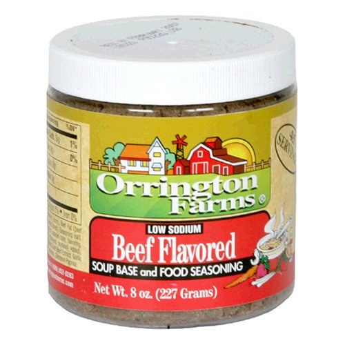 Orrington Farms Low Sodium Beef Flavored Soup Base, Granular, 8-Ounce Jars (Pack of 6) by Orrington Farms