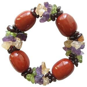 Will Power Bracelet With Fancy Red Jasper And Multi Gemstones