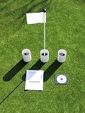Practice Putting Green - Natural or Synthetic - Accessory Kit - 3 Cups & White Marker Flag, DVD